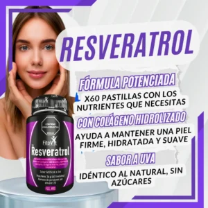 Resveratrol antioxidante con colágeno y sabor a uva