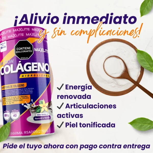 Maxlite_10_3_11zon MaxLite Colágeno Hidrolizado - Piel Firme, Articulaciones Fuertes y Cabello Sano