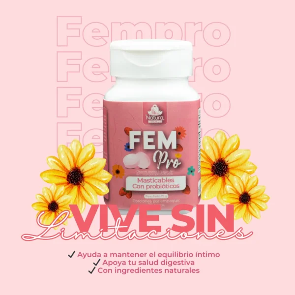 femproco_1_31_11zon FemPro - Probióticos Femeninos Masticables Equilibrio Vaginal Natural